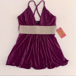 💎 Sky Barbery Halter Diamond Top